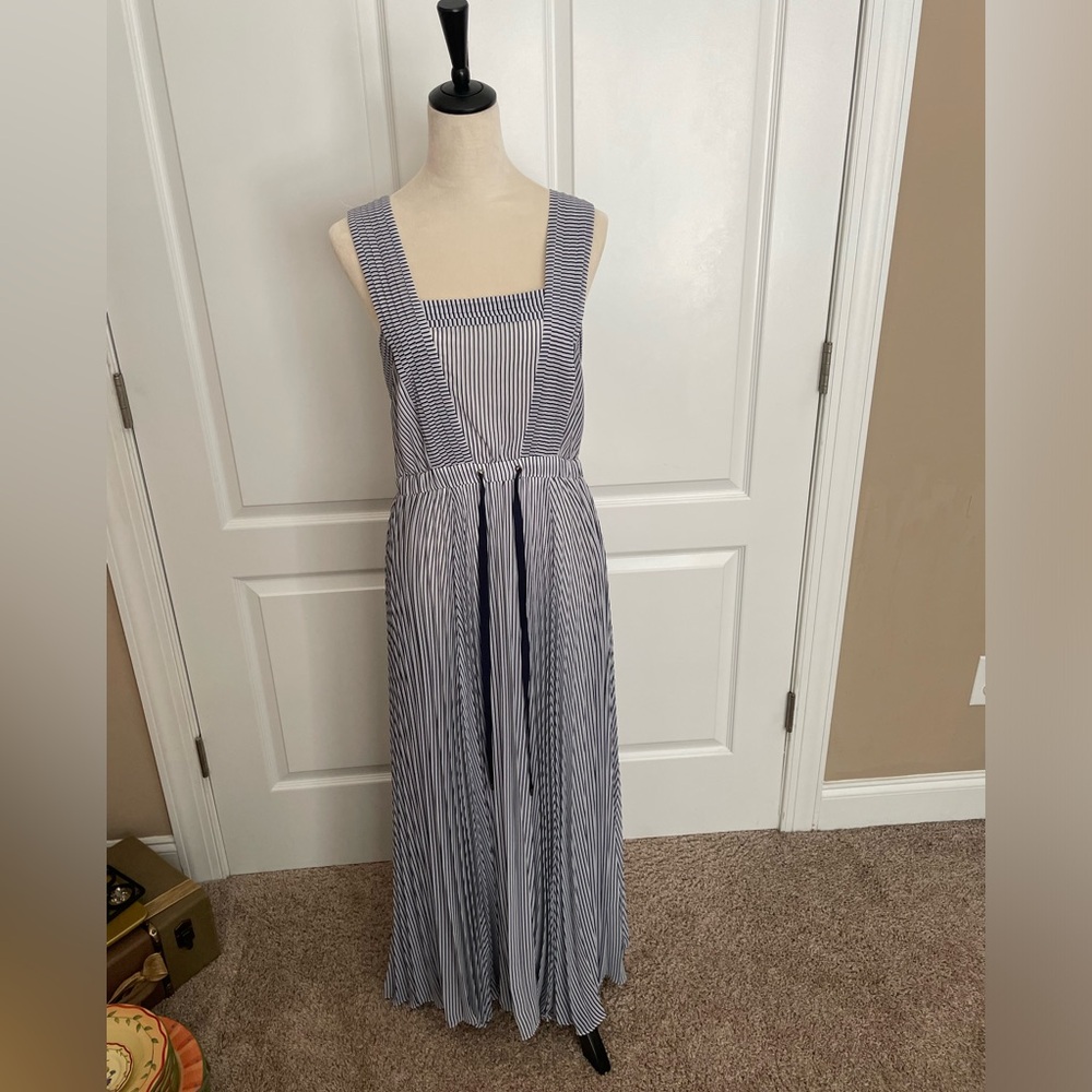 MAEVE Darcy Motiff striped blue and white dress size 8 No Notable Flaws